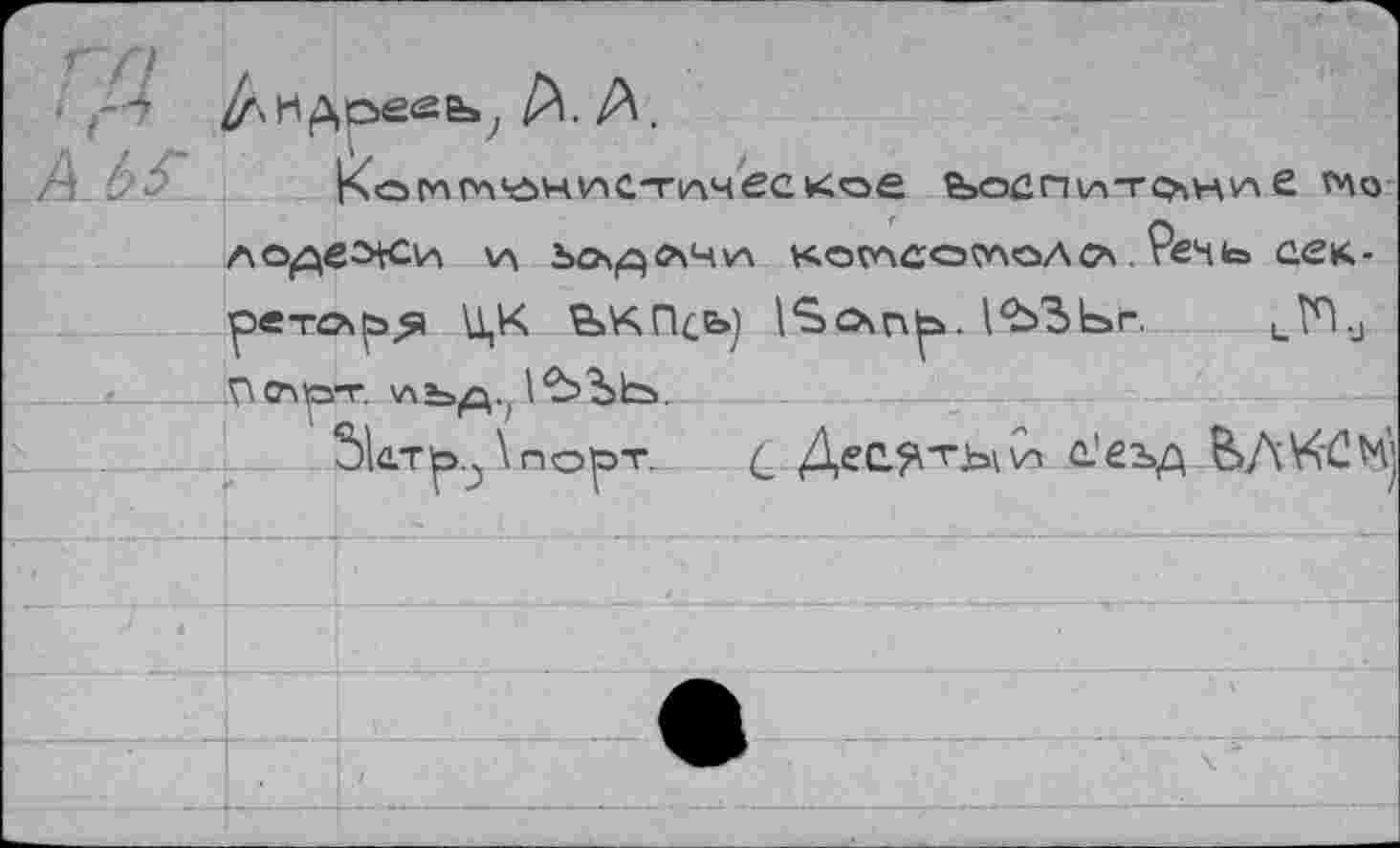 ﻿Д. Д.
Кослм^н^с-ллческое ьосгил-точн^е Mo ло^еХи v\ ъоуэ<АЧчл комхсо^оасл . Речь о.ек-рето\^.я Ц,К В>КПсе>) IScsnb* 1*ЬЗЬг. иГ% ЛО<рт. 'лъд.,
SU-t^\порт. с Дес.^ЬкОз с.'еьд &Л\4СМ’